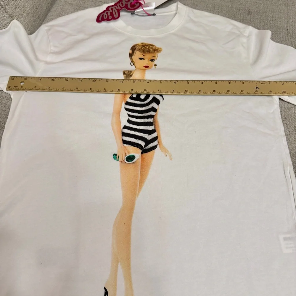 [🌟 PRICE FIRM] ZARA Barbie Striped Swimsuit Graphic T-Shirt Short Sleeves Tee - Picture 6 of 12